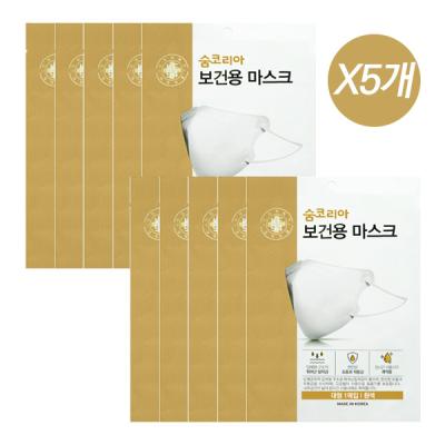 리얼숨마스크 숨코리아 KF94 마스크 화이트 대형 50매식약처인증, 단품