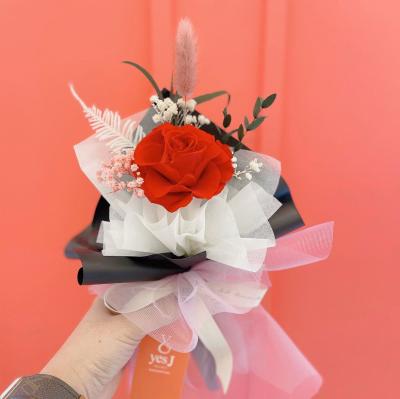 남자친구생일선물 안시드는 남자친구 꽃선물 프리저브드 플라워 한송이 장미꽃, 레드