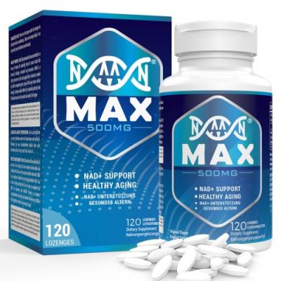 NMN NMN MAX 500mg 120정 Non-GMO NO글루틴 비건 1Pack(미국직송, 관부가세포함)