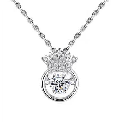 판도라 금화 여성S925 브랜드 다이아몬드 대체석 모사나이트 왕관 목걸이